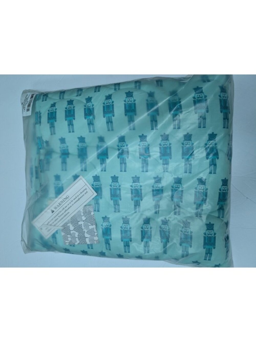 Kate Quinn Bamboo Classic Quilted Stroller Blanket Quilt Aqua Nutcrackers